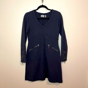 Athleta Heather Gray Ponte Celebration Long Sleeve Zipper Dress